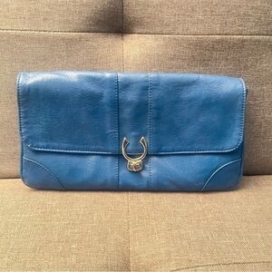 Vintage Boscha Lederwaren Modell Blue Soft Leather Clutch Bag Made West Germany